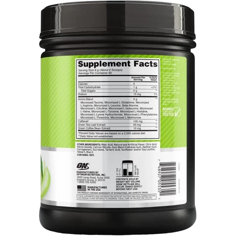 Аминокислотный комплекс Optimum Nutrition Essential Amino Energy Green Apple 585 г - фото 3