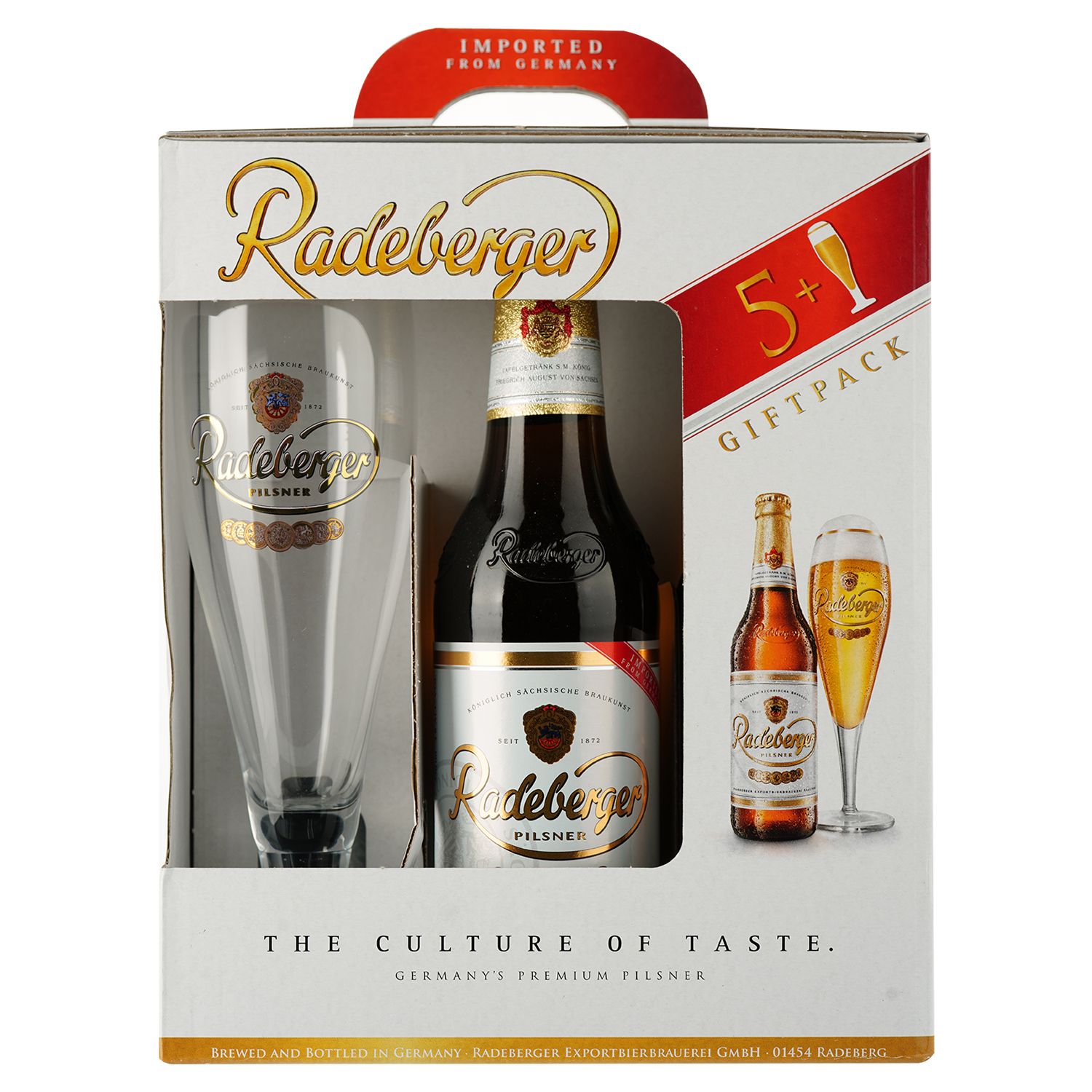 Набір пива Radeberger 4.8% (5 шт. x 0.33 л) + келих - фото 2