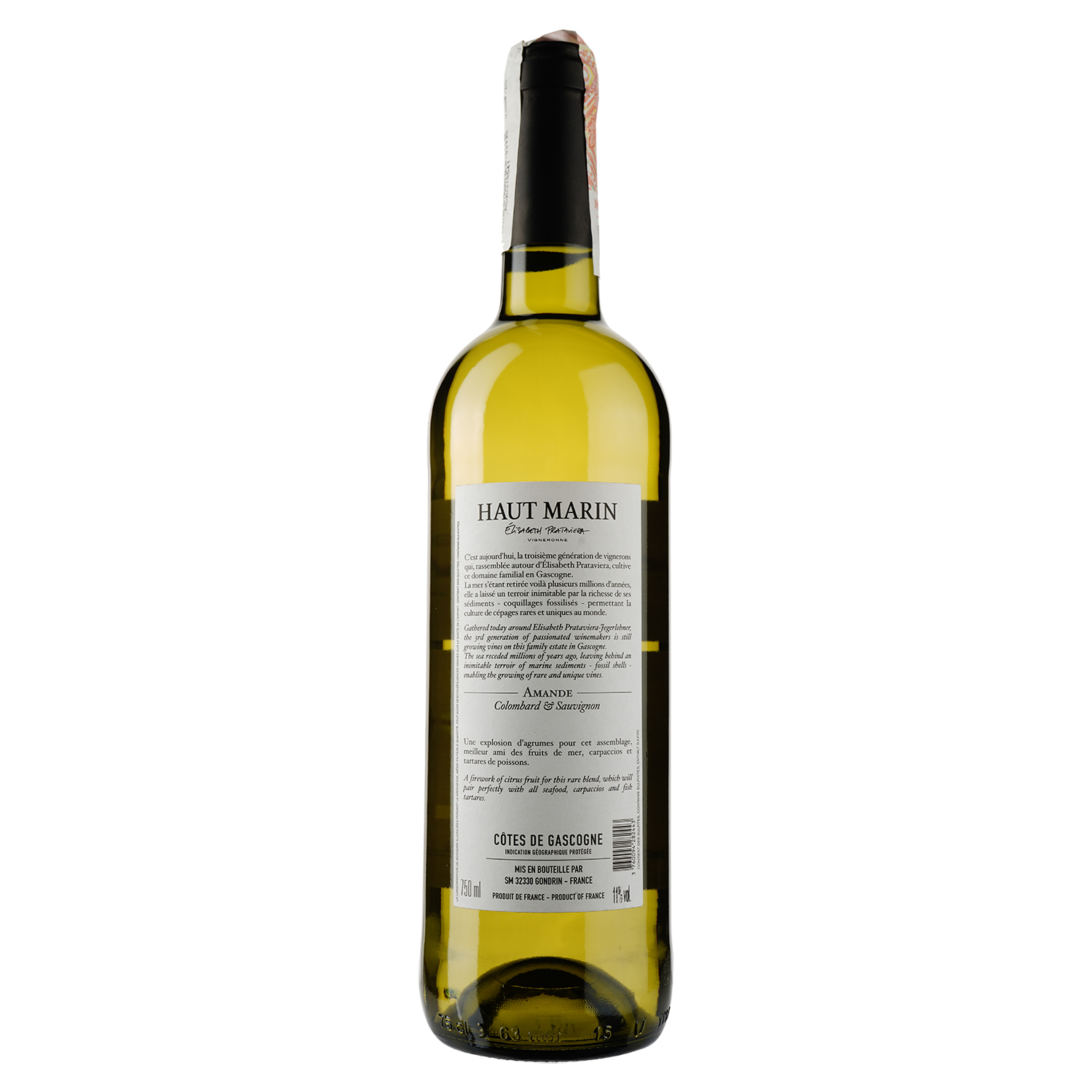 Вино Haut Marin Amande Colombard Sauvignon, белое, сухое, 11%, 0,75 л - фото 2