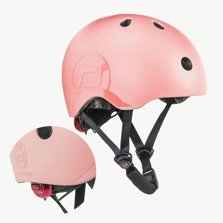Шлем защитный детский Scoot and Ride с фонариком 51-53 см персиковый (SR-190605-PEACH) - фото 3