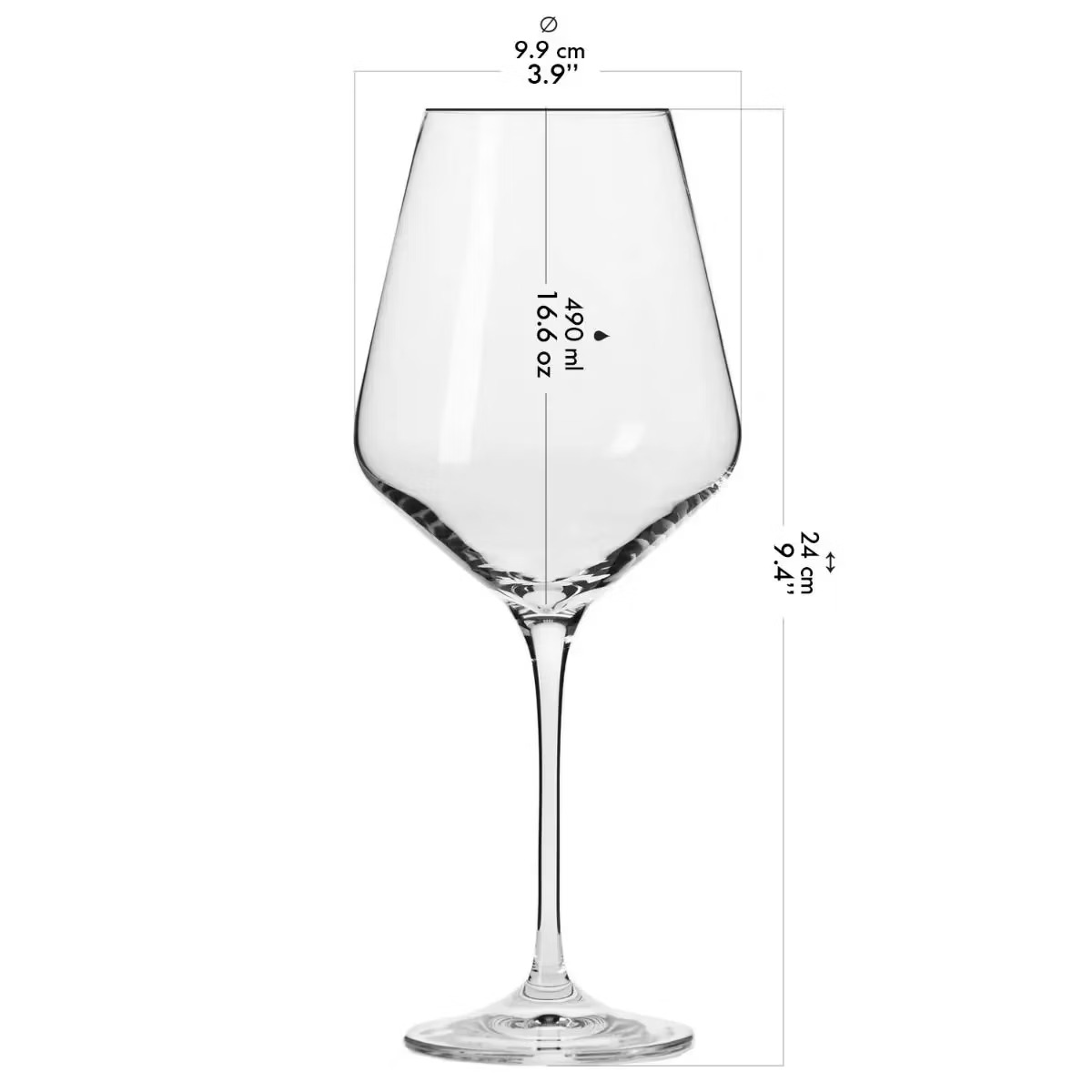Набор бокалов для красного вина Krosno Avant-Garde, стекло, 490 мл, 6 шт. (790992) - фото 2