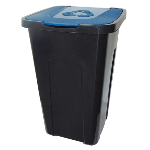 Photos - Waste Bin Keeeper Контейнер для сміття , 50 л, чорний з синім  (905667)