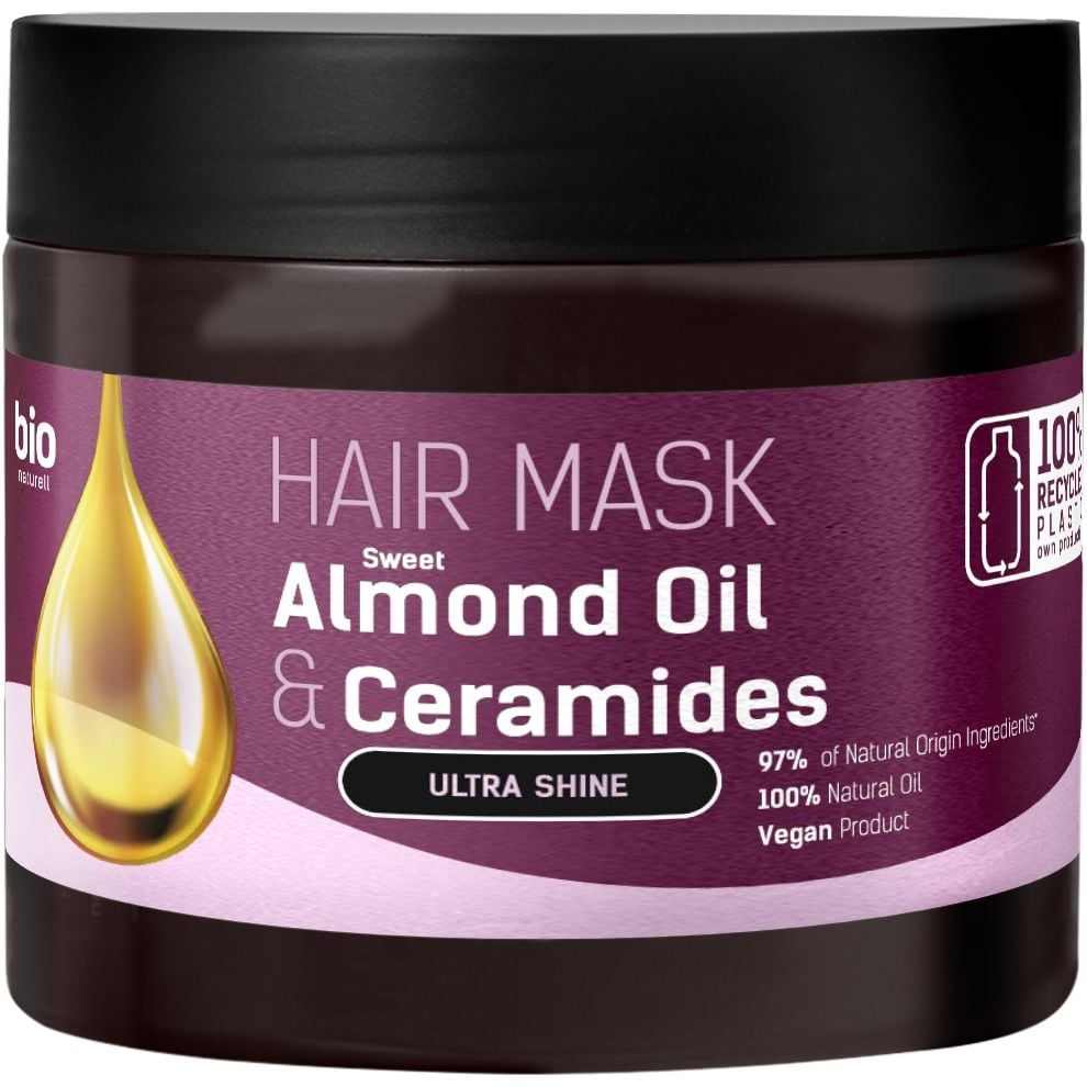 Маска для волос Bio Naturell Sweet Almond Oil & Ceramides ультраблеск 295 мл - фото 1