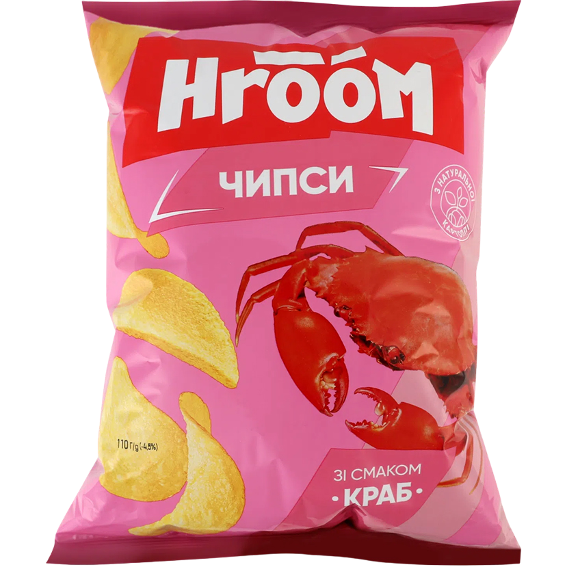 Чипсы Hroom! со вкусом краба 110 г (957314) - фото 1