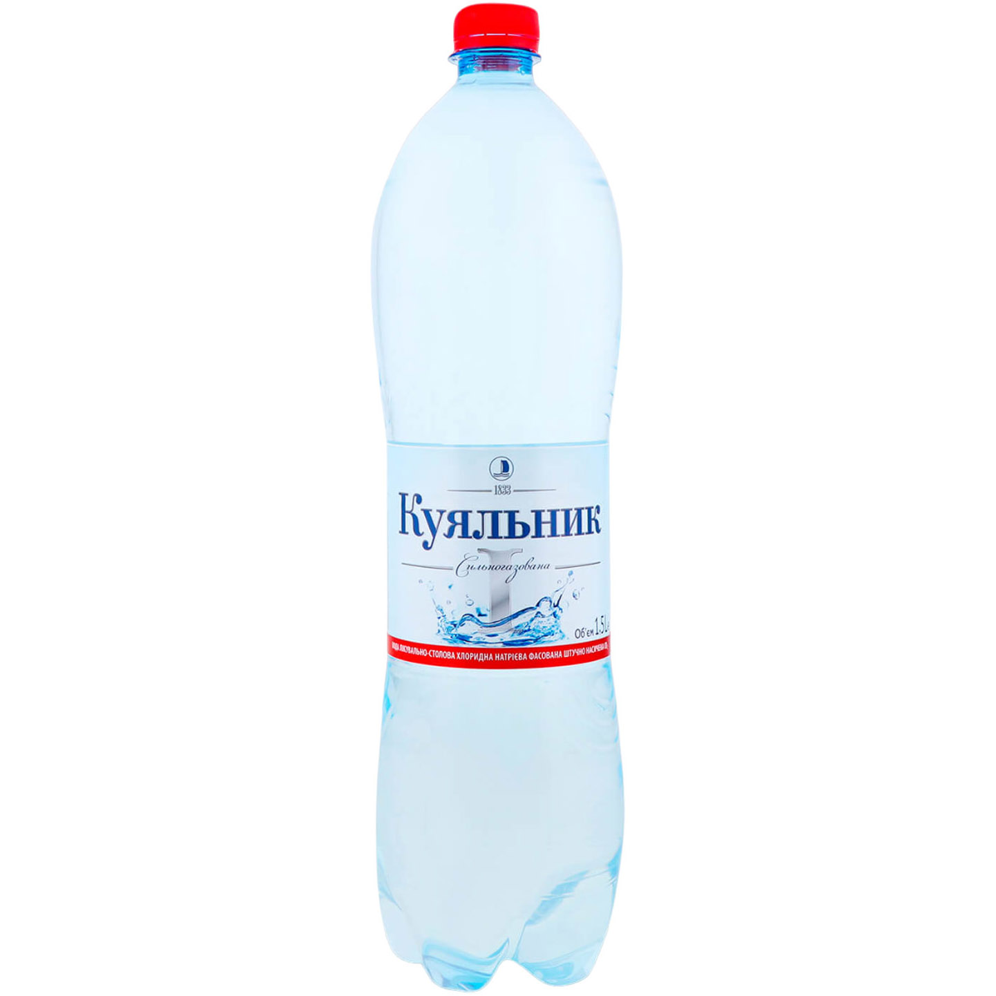 Мінеральна вода Куяльник I лікувально-столова хлоридна натрієва сильногазована 1.5 л - фото 1