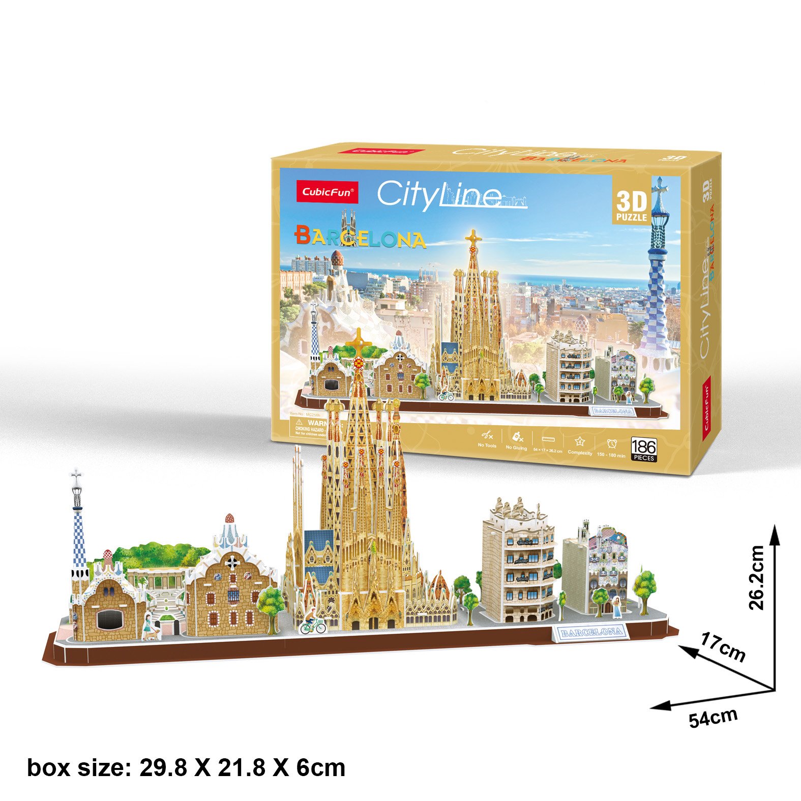 Пазл 3D CubicFun City Line Barcelona, 186 елементів (MC256h) - фото 3