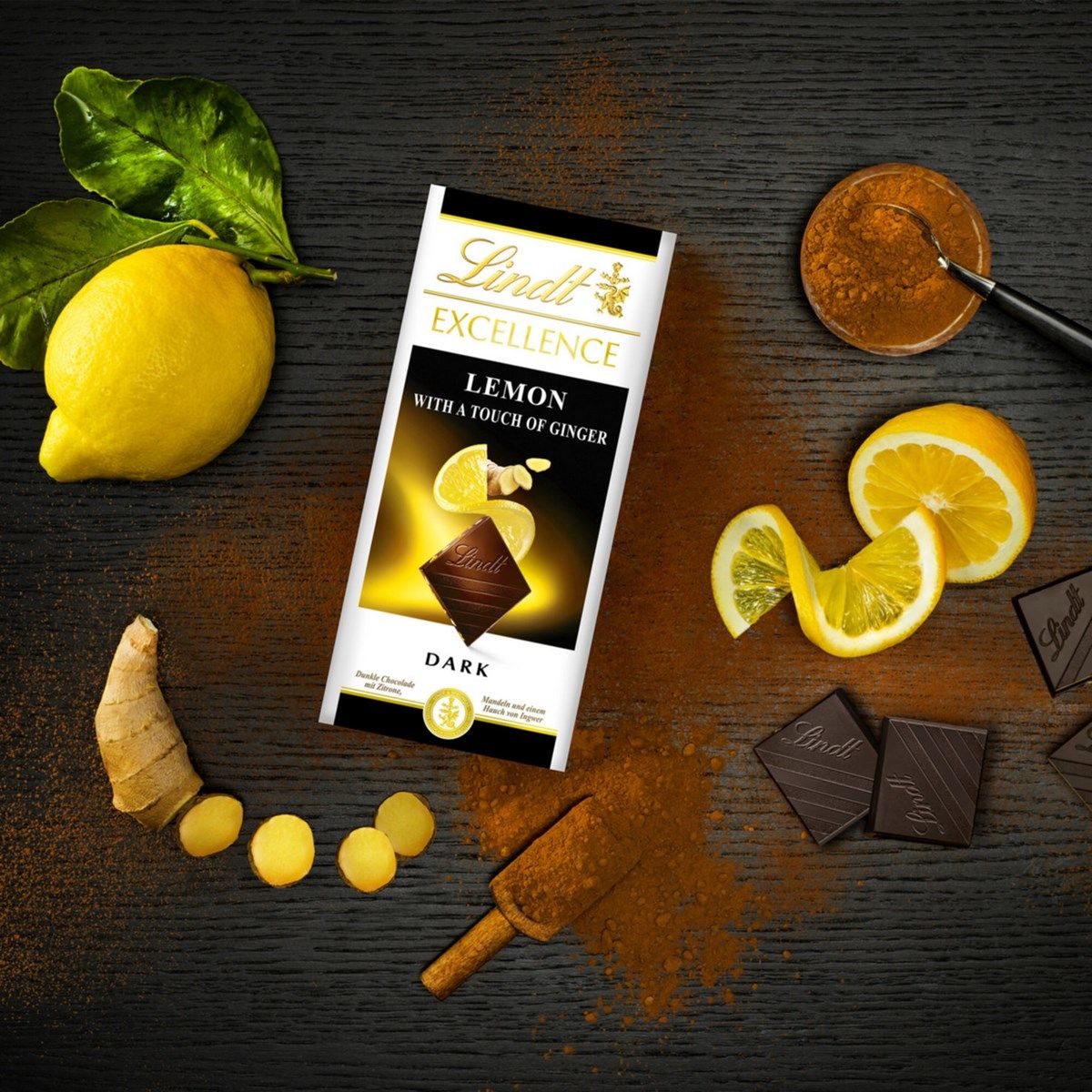Шоколад чорний Lindt Excellence з лимоном та імбиром 100 г - фото 3