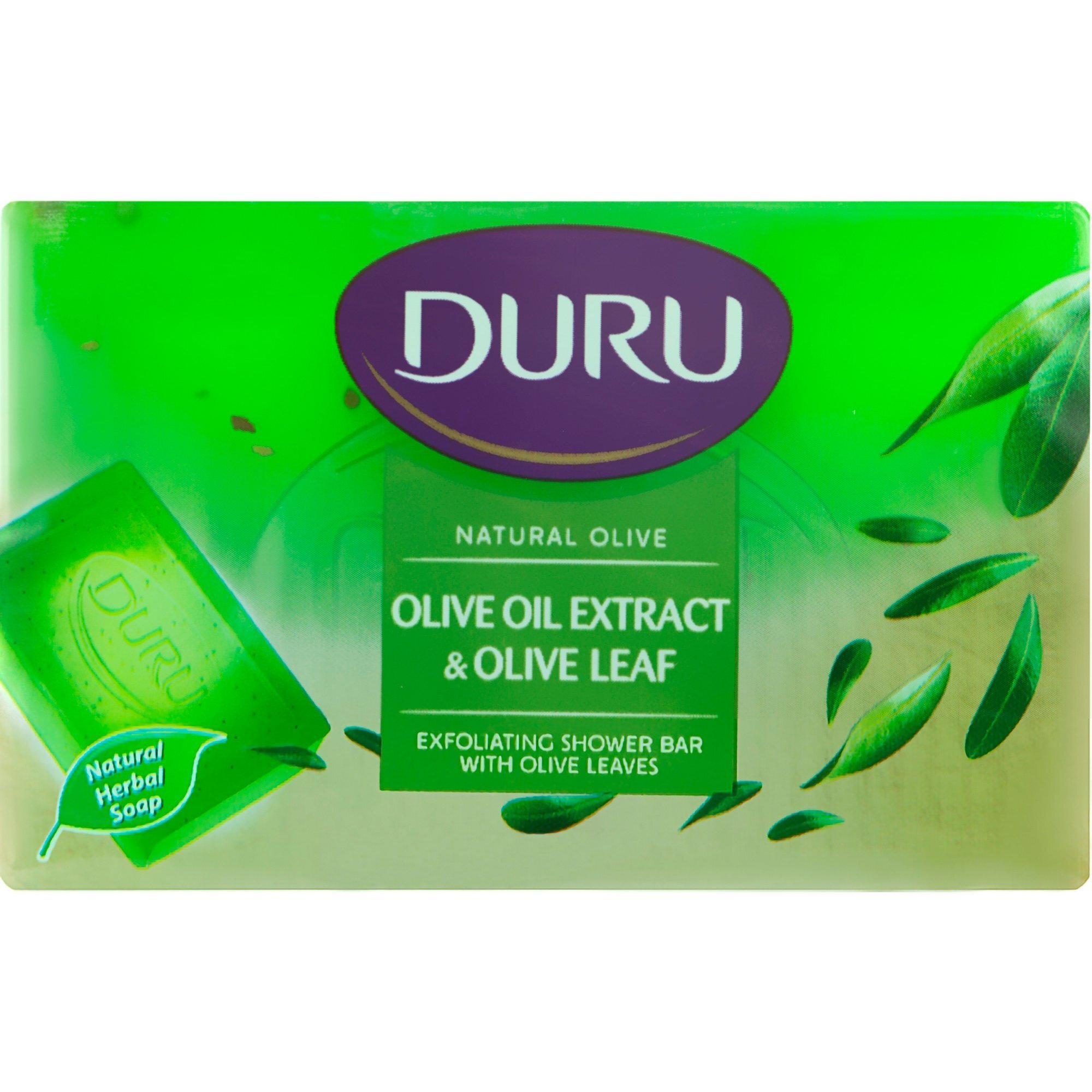 Туалетное мыло Duru Natural Olive с экстрактом оливкового масла и оливковыми листьями 150 г - фото 1