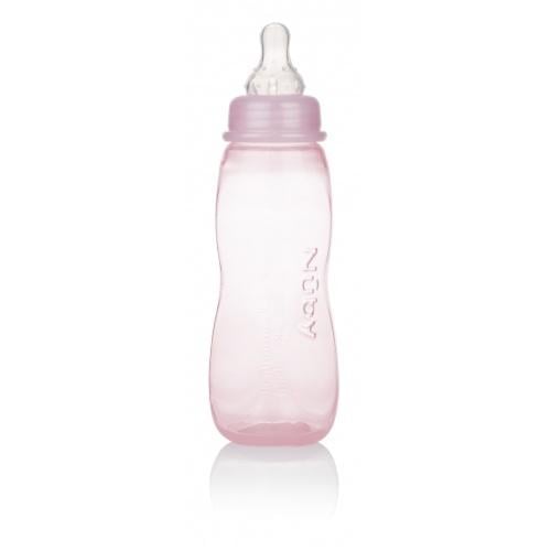 Пляшечка поліпропіленова Nuby, стандартне горлечко, середній потік, 240 мл, рожевий, 0+ (1158pnk) - фото 1