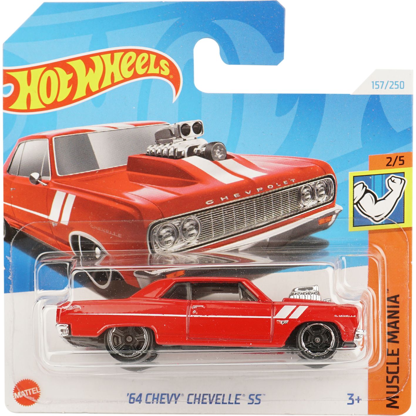 Базова машинка Hot Wheels Muscle Mania 65 Chevy Chevelle SS червона (5785) - фото 1