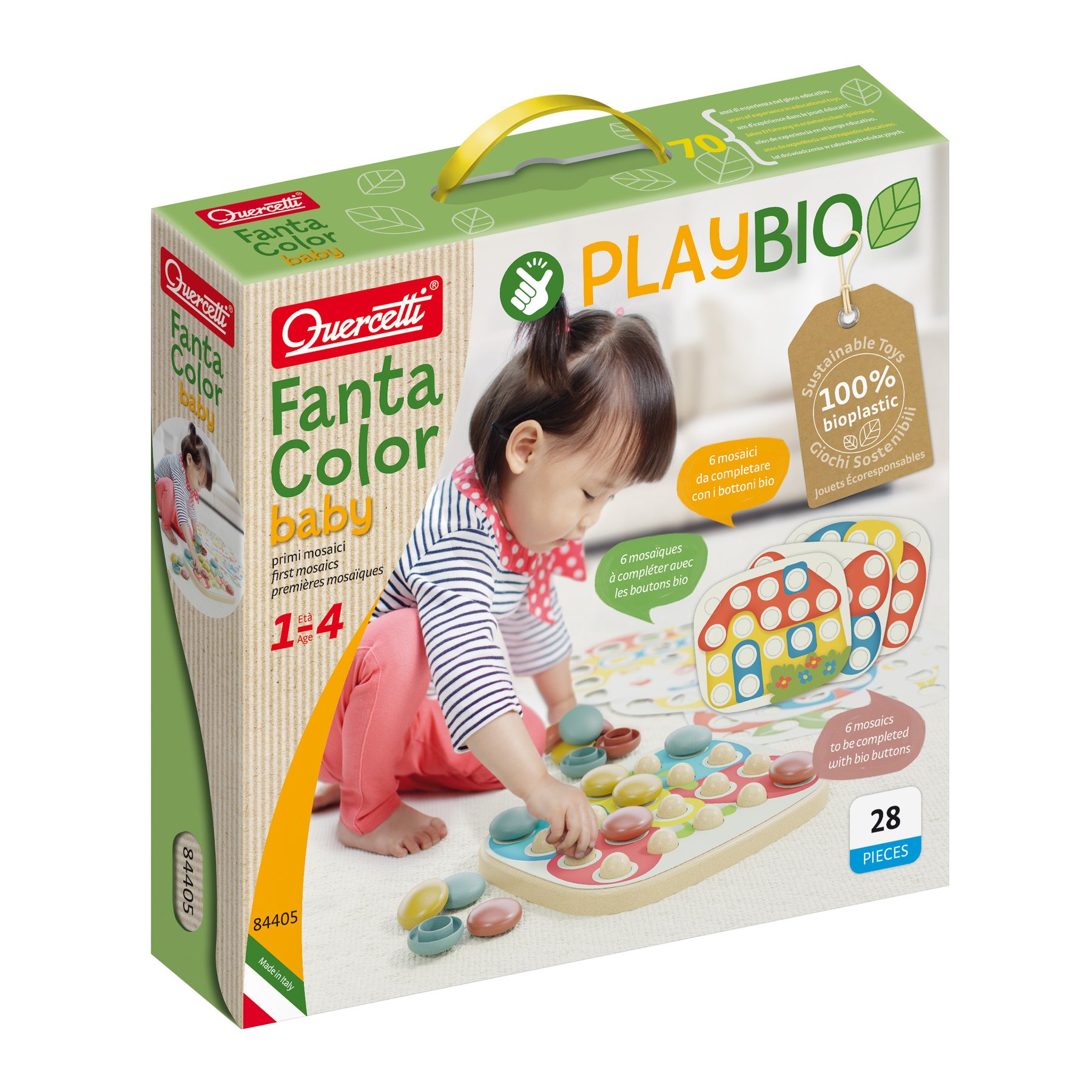 Мозаика Quercetti Play Bio Fantacolor Baby, 21 фишка (84405-Q) - фото 1