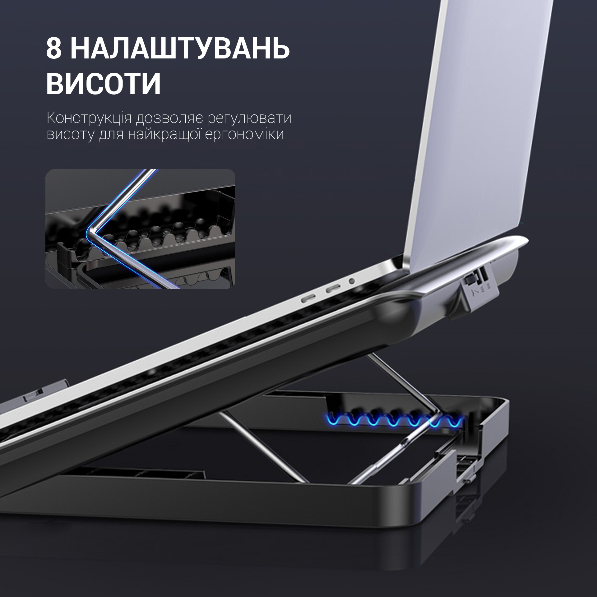 Охлаждающая подставка для ноутбука OfficePro Silver (CP620S) - фото 10