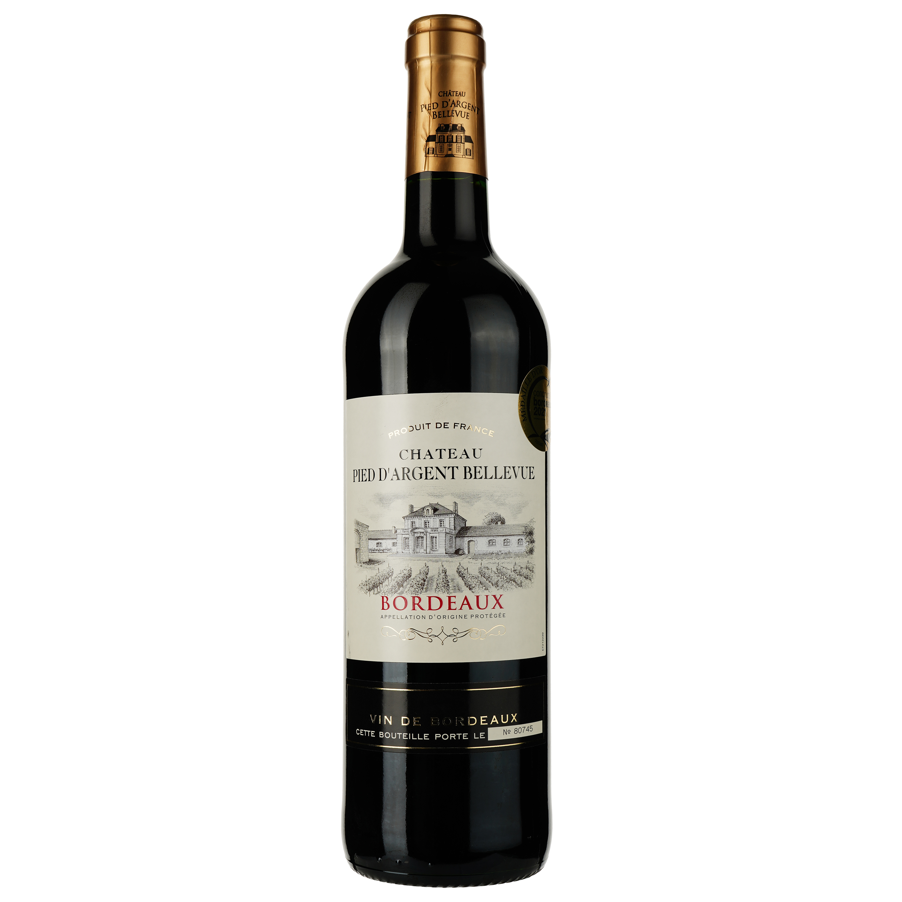 Вино Chateau Pied d`Argent Bellevue AOP, червоне, сухе, 0.75 л - фото 1