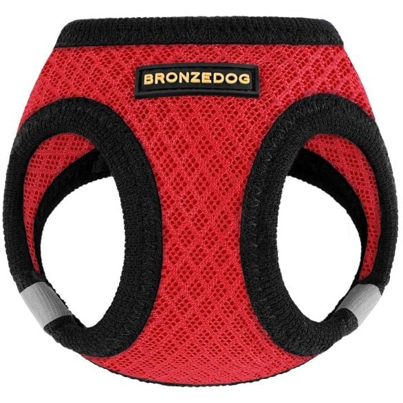 Шлейка для собак Bronzedog Mesh Vest, размер 4XS, 20х24 см, красная - фото 2