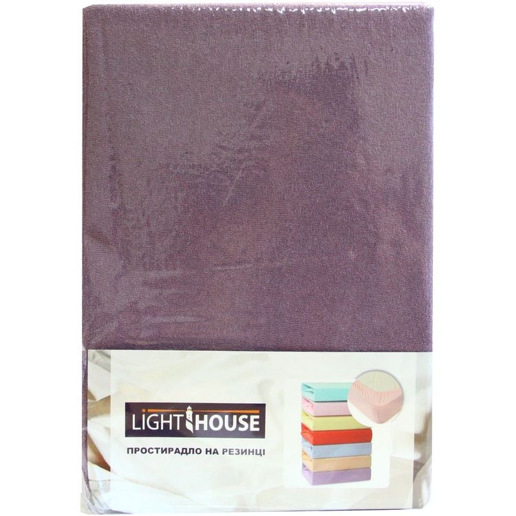 Простирадло на резинці LightHouse Terry Premium, махрове, 160х200 см, сливовий (46739) - фото 1