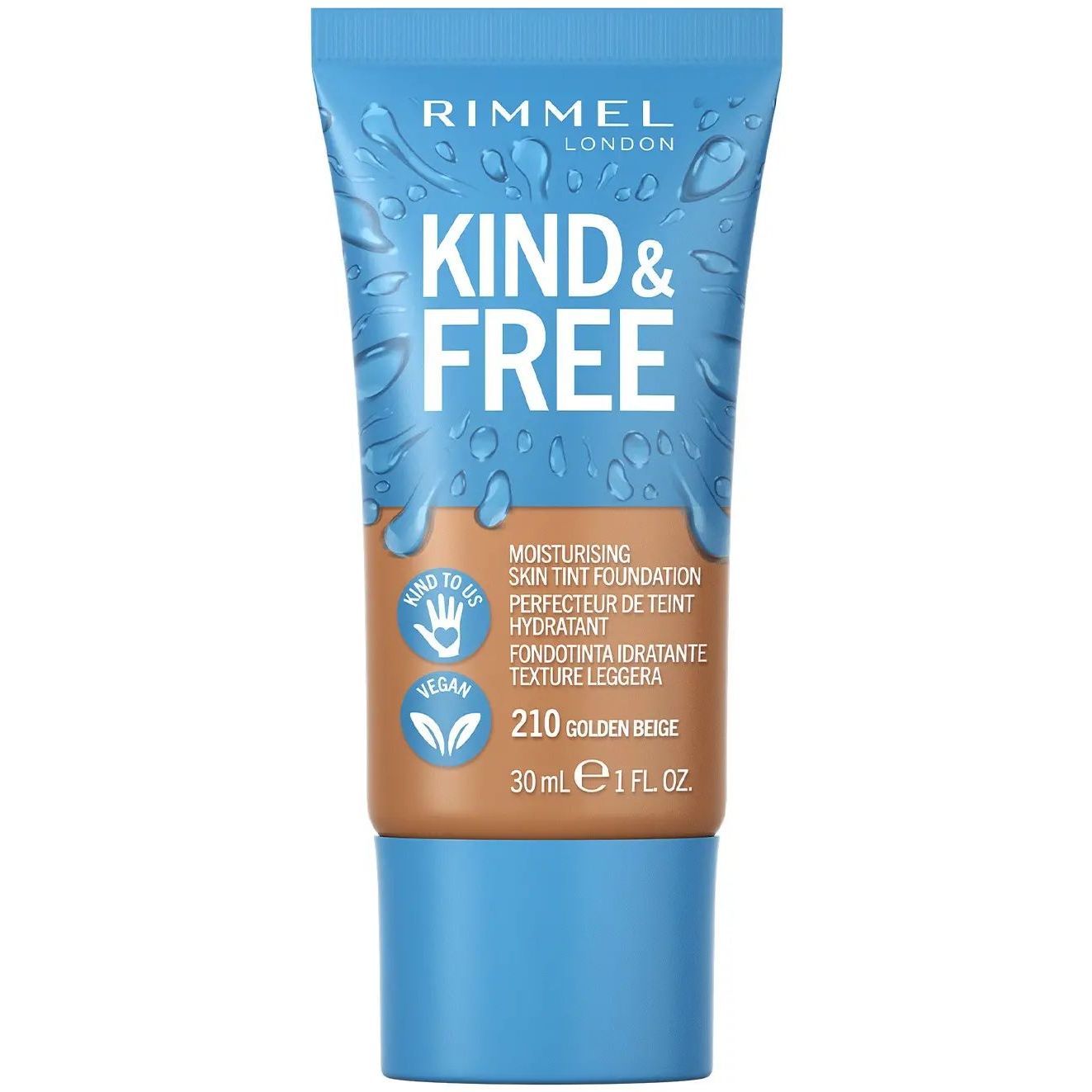 Тональна основа-тінт Rimmel Kind & Free відтінок 210 (Golden Beige) 30 мл - фото 1