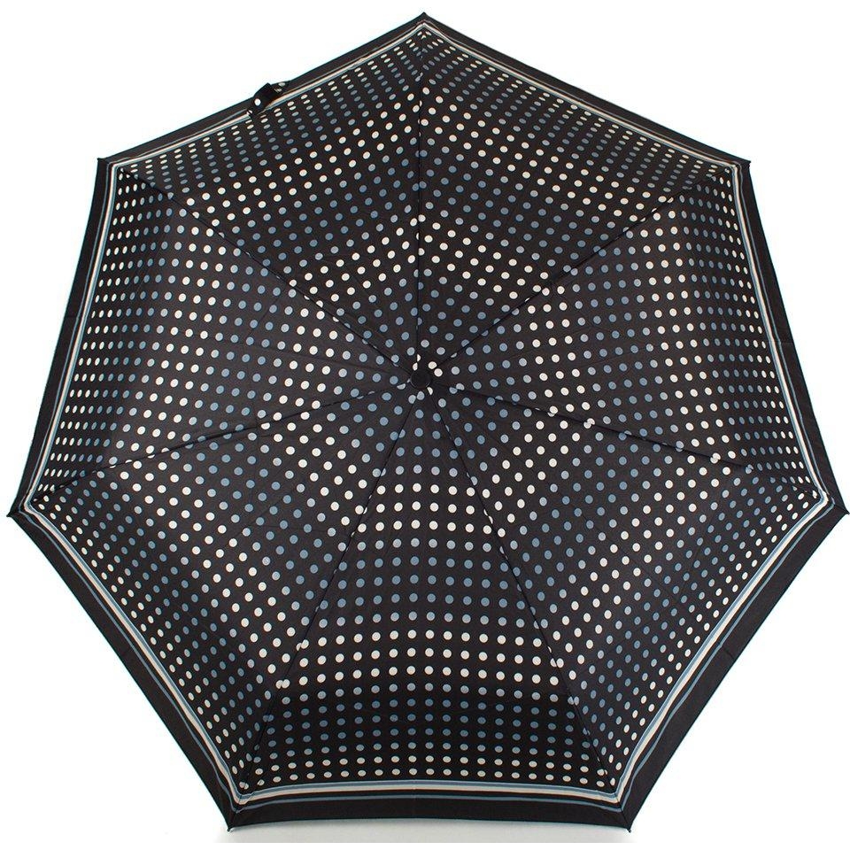 Женский складной зонтик полный автомат Happy Rain 95 см черный - фото 1
