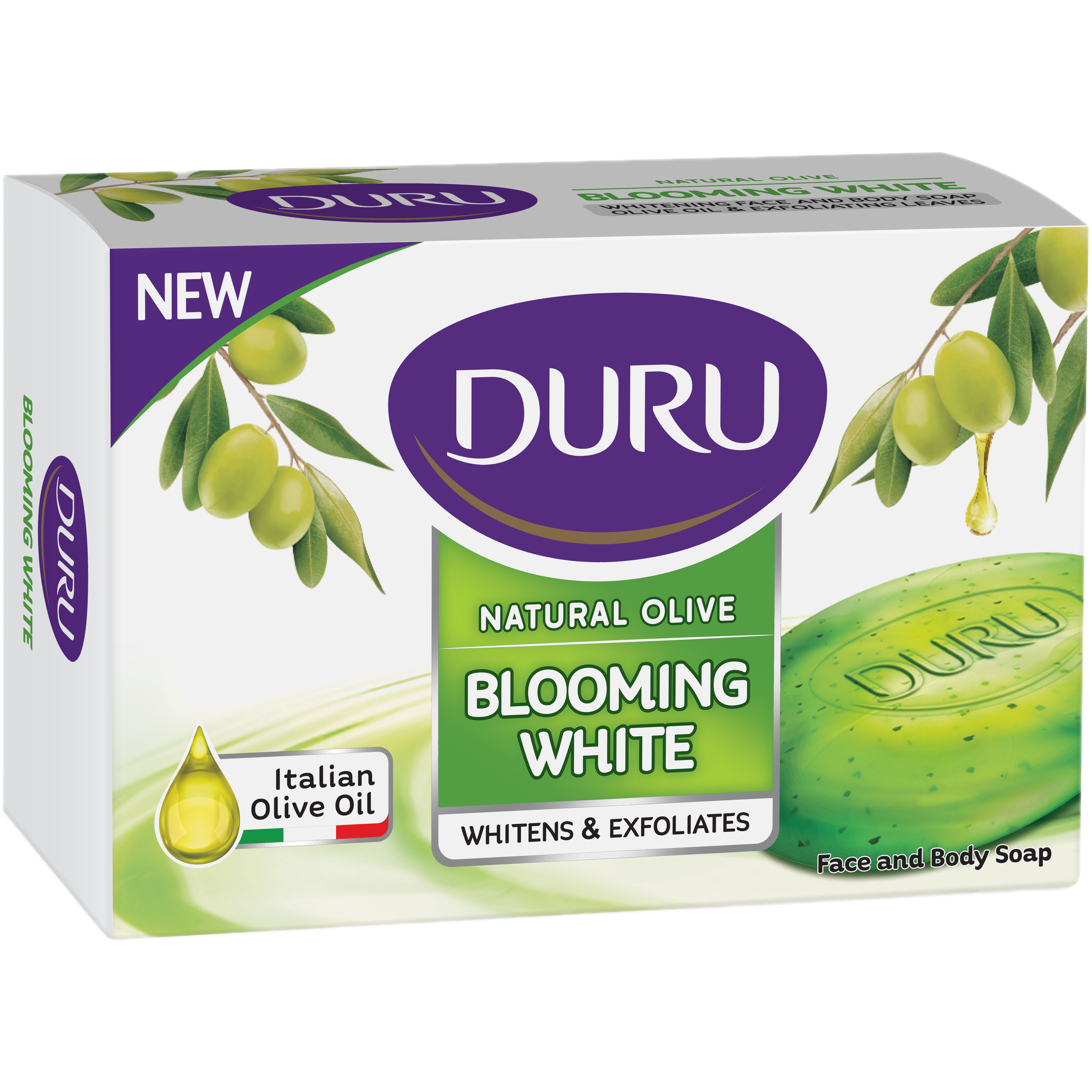 Косметическое мыло Duru Blooming White Natural Olive с оливковым маслом 90 г - фото 1
