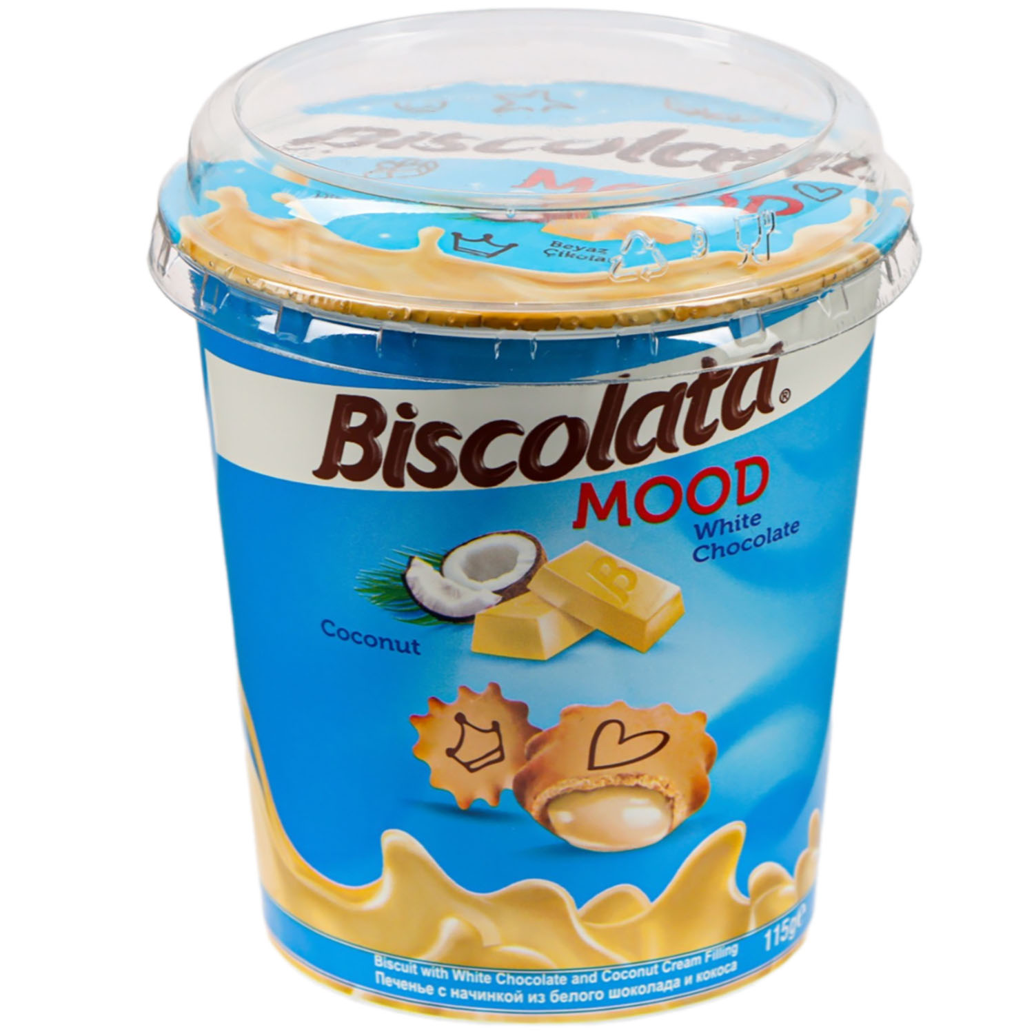 Печиво Solen Biscolata Mood Coconut з кремовою начинкою з білого шоколаду та кокосу 125 г - фото 1