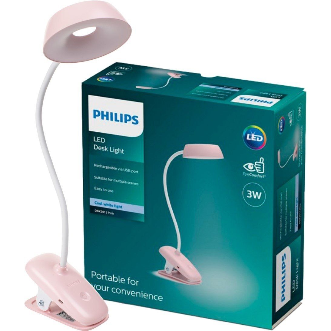 Настільна лампа Philips Donutclip акумуляторна рожевий (929003179607) - фото 4