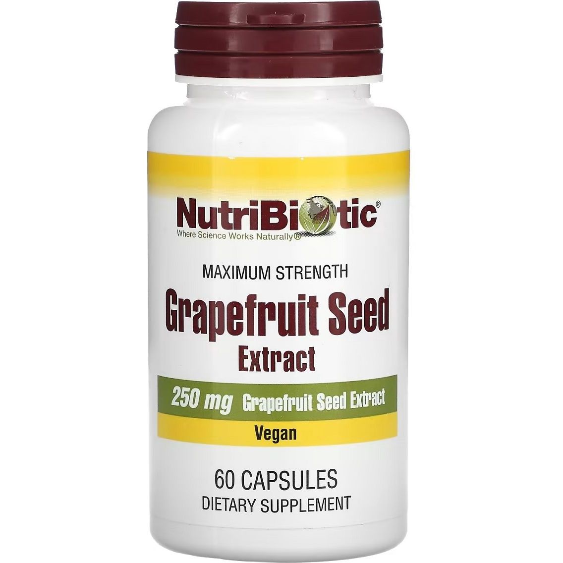 Экстракт семян грейпфрута NutriBiotic Grapefruit Seed Extract 250 мг 60 капсул - фото 1