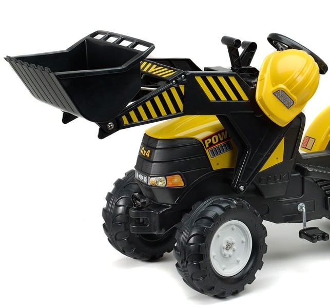 Дитячий трактор на педалях з причепом і 2 ковшами Falk Powerloader, жовтий (1000WH) - фото 2