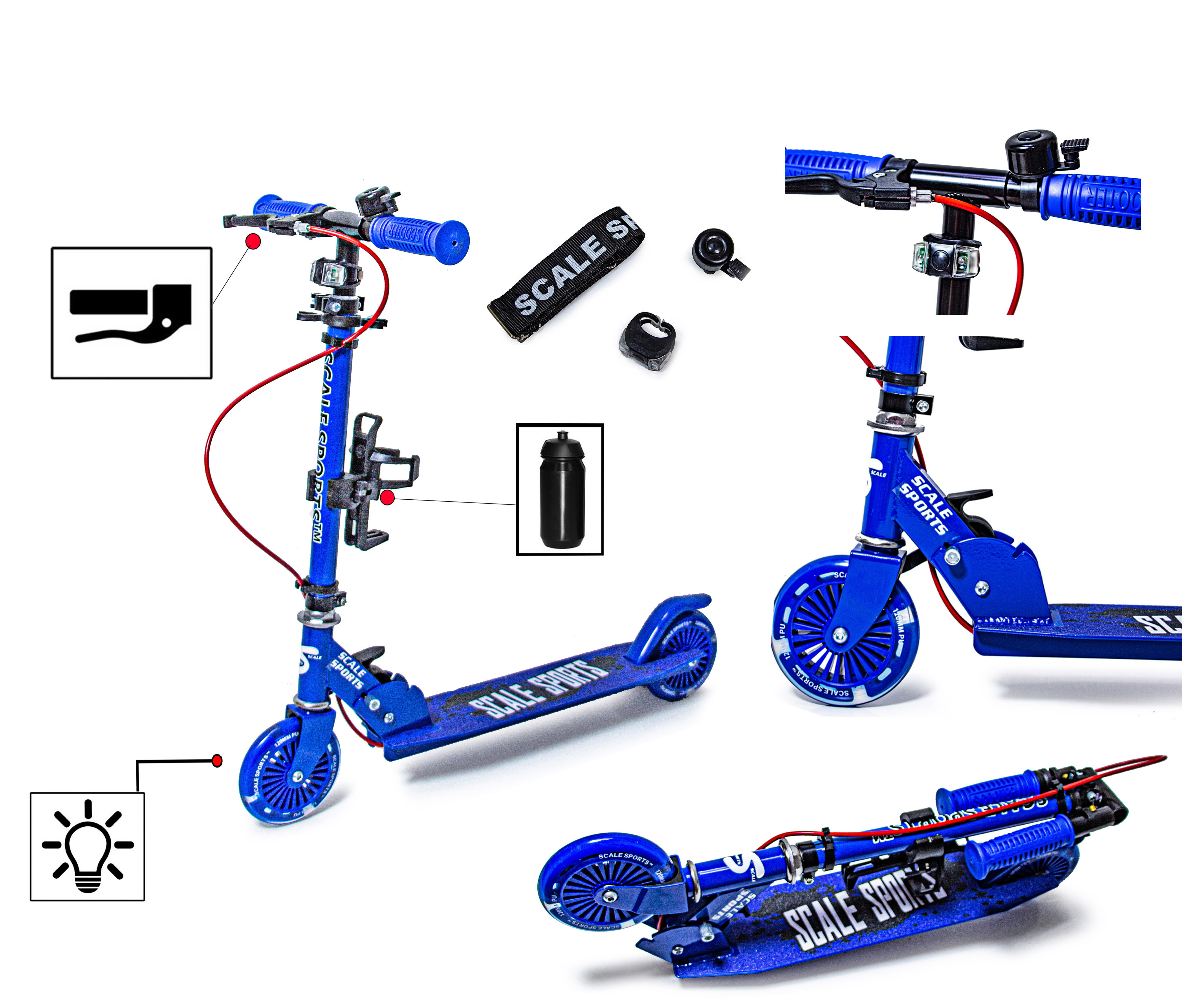 Самокат Scale Sports 68-78х88х10 см Синій 000283547 - фото 2