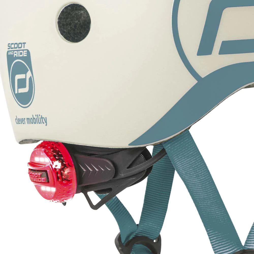 Шлем защитный детский Scoot and Ride с фонариком 45-51 см светло-серый (SR-181206-ASH) - фото 3