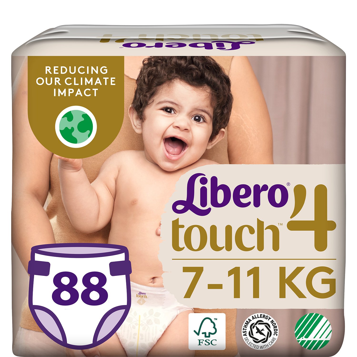 Підгузки Libero Touch 4 (7-11 кг), 88 шт. (10454) - фото 1