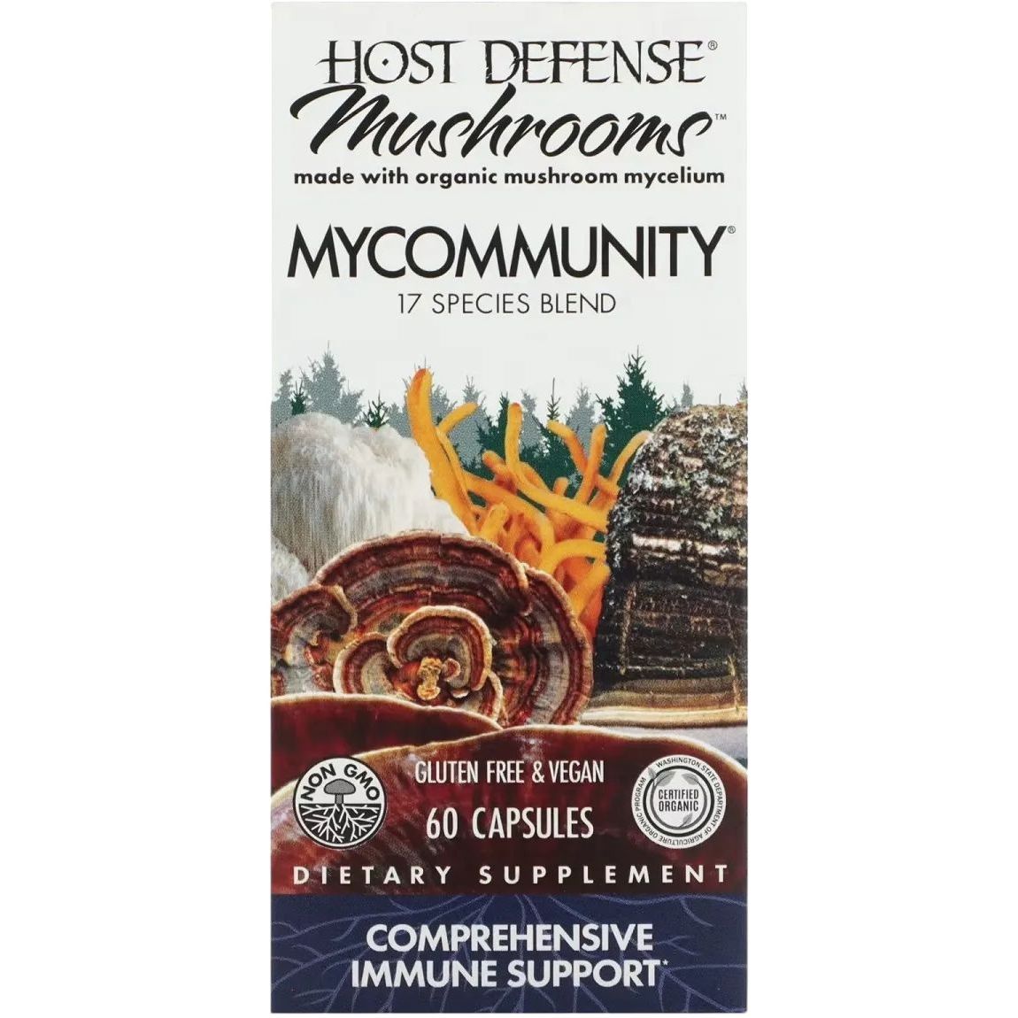 Поддержка иммунитета комплекс из 17 грибов Fungi Perfecti Mushrooms Comprehensive Immune Support 60 капсул - фото 2