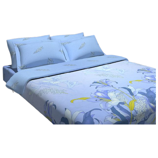 Комплект постельного белья Lotus Top Dreams Цветок орхидеи, двуспальное, голубой, 3 единицы (2958) - фото 1
