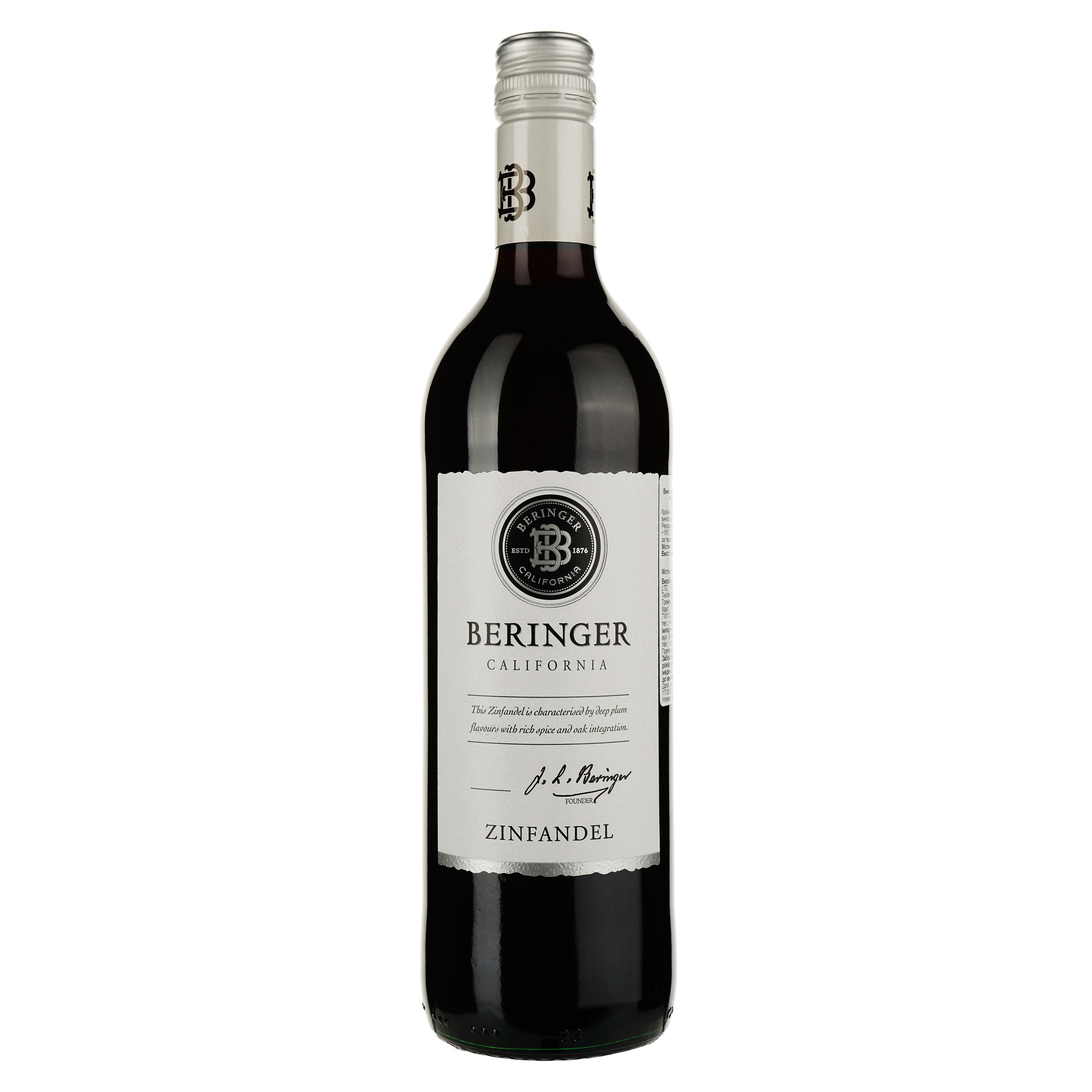 Вино Beringer Classic Zinfandel California, 13,5%, 0,75 л (671885) - фото 1