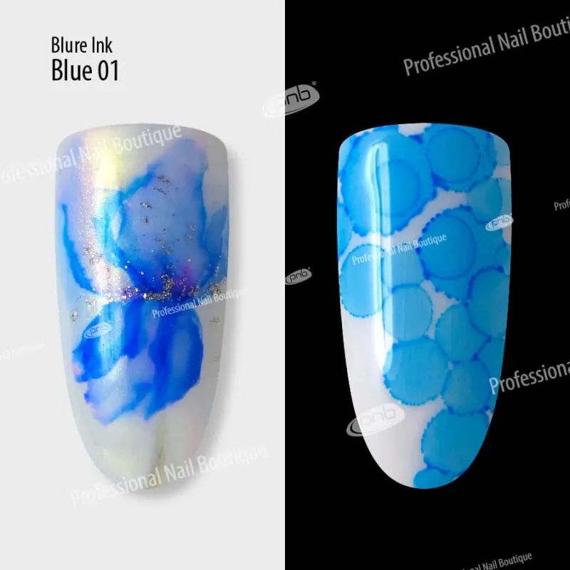 Аква-чернила для дизайна ногтей PNB Blur Ink Blue 01, 4 мл - фото 3