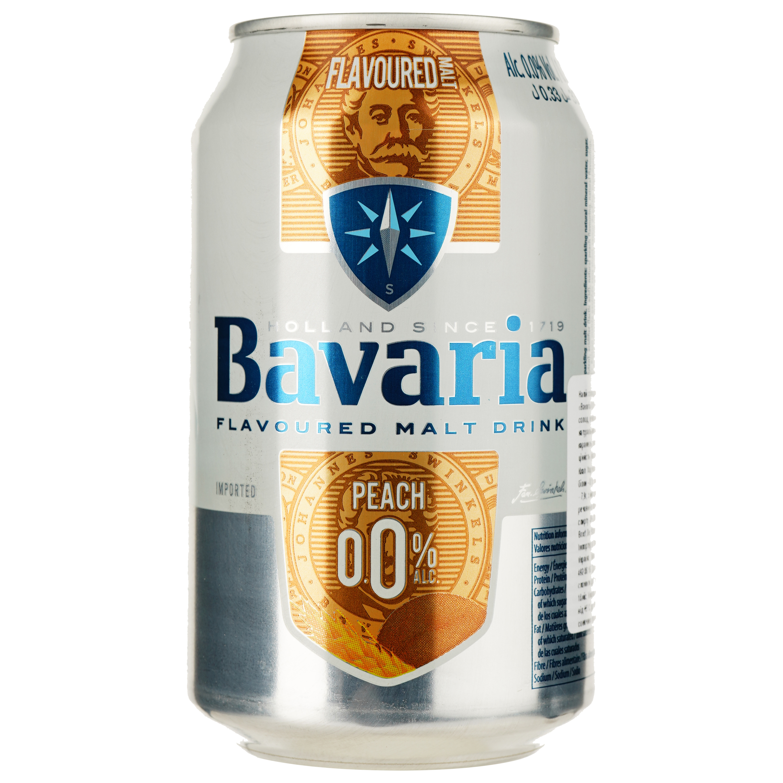 Пиво безалкогольное Bavaria Персик светлое, ж/б, 0.33 л - фото 1