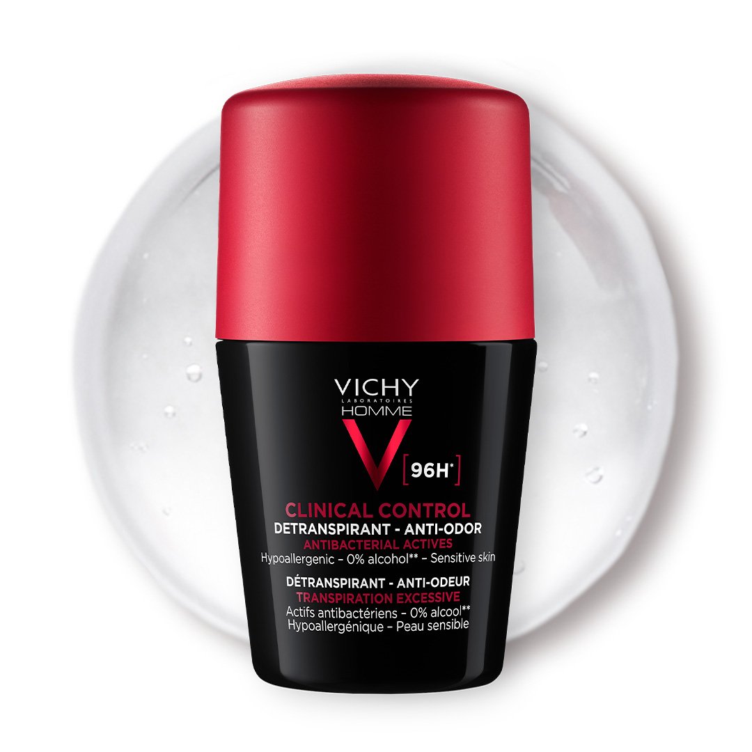 Шариковый антиперспирант для мужчин Vichy Deo Clinical Control 96 часов защиты, против чрезмерного потоотделения и запаха, 50 мл (MB469600) - фото 4