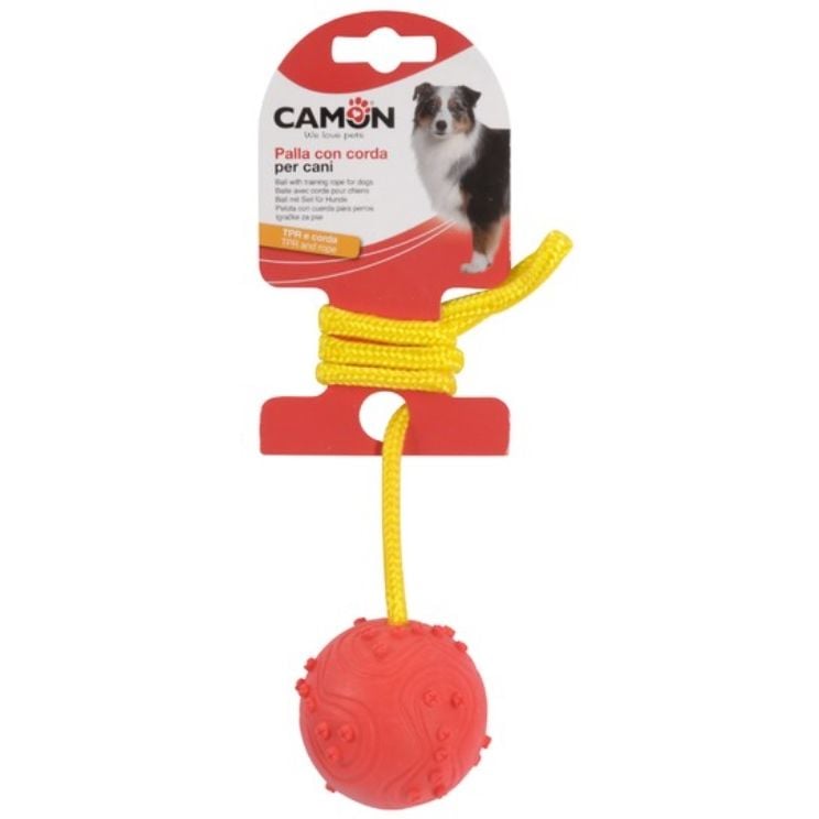 Іграшка для собак Camon м'яч з мотузкою, 45 см, в асортименті - фото 2