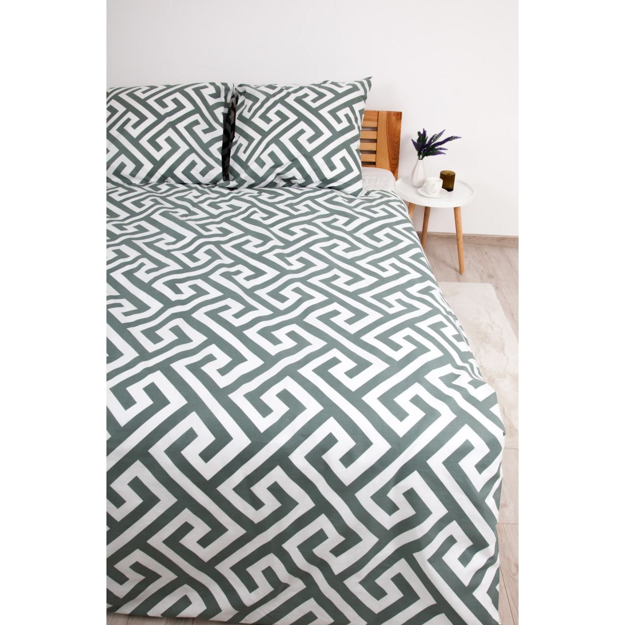 Комплект постільної білизни ТЕП Happy Sleep Duo Labyrinth полуторний білий з сірим (2-04008_26565) - фото 2
