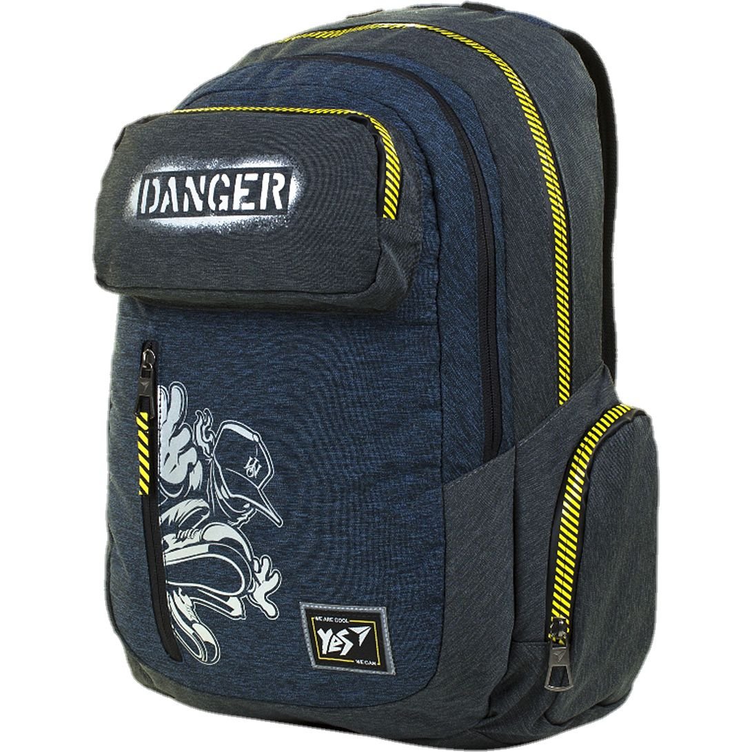 Рюкзак молодіжний Yes T-87 Danger, чорний з синім (558272) - фото 2