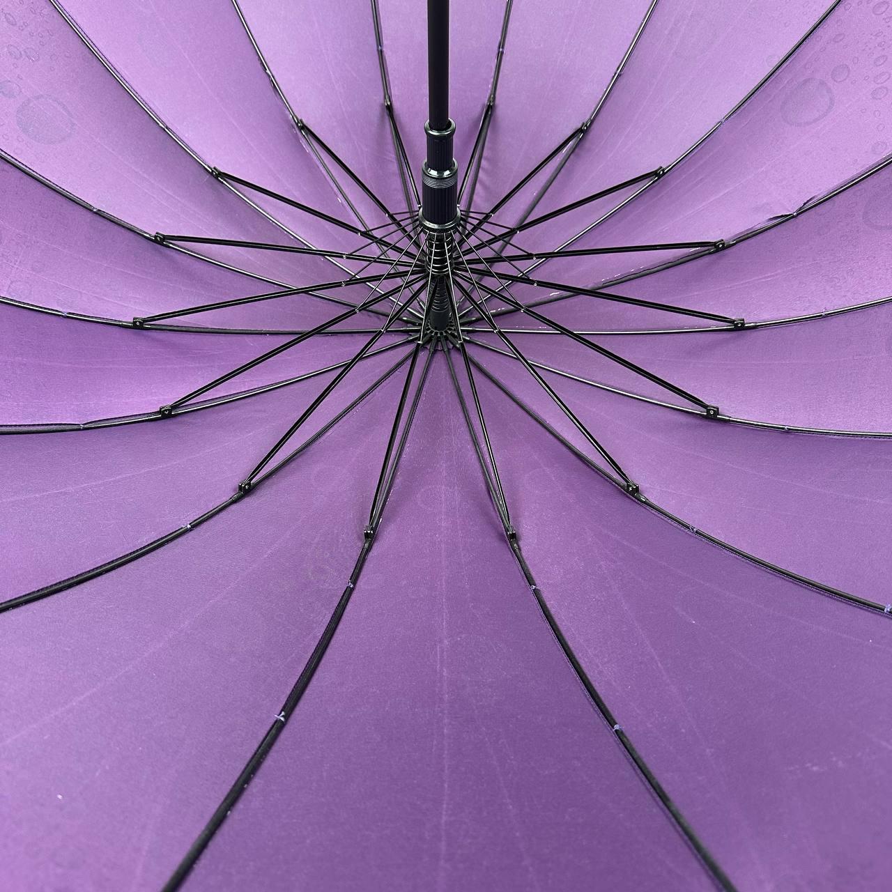 Жіноча парасолька-палиця напівавтомат Toprain 98 см фіолетова - фото 6