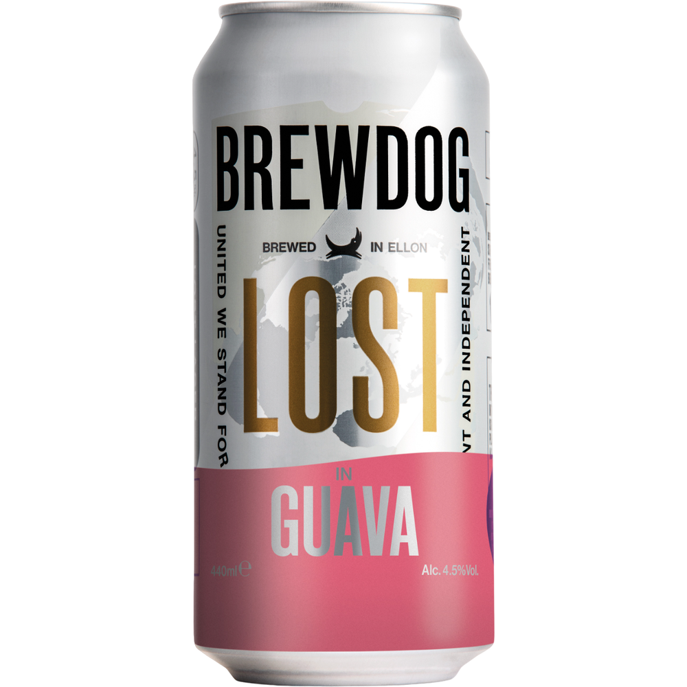 Пиво BrewDog Lost In Guava, світле, 4,5%, з/б, 0,44 л (918611) - фото 1