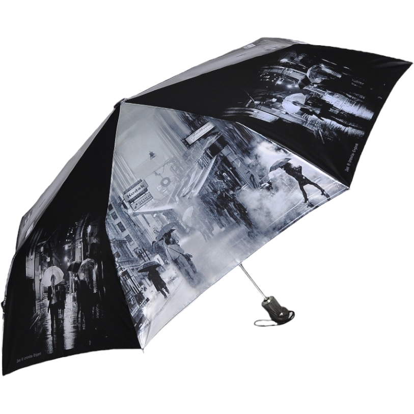 Женский складной зонтик полный автомат Zest 100 см черный - фото 1