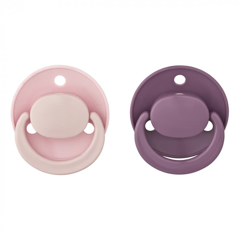 Пустушка латексна Baby-Nova Pink&Purple, кругла, 0-24 міс., рожевий та бузковий, 2 шт. (3962033) - фото 1