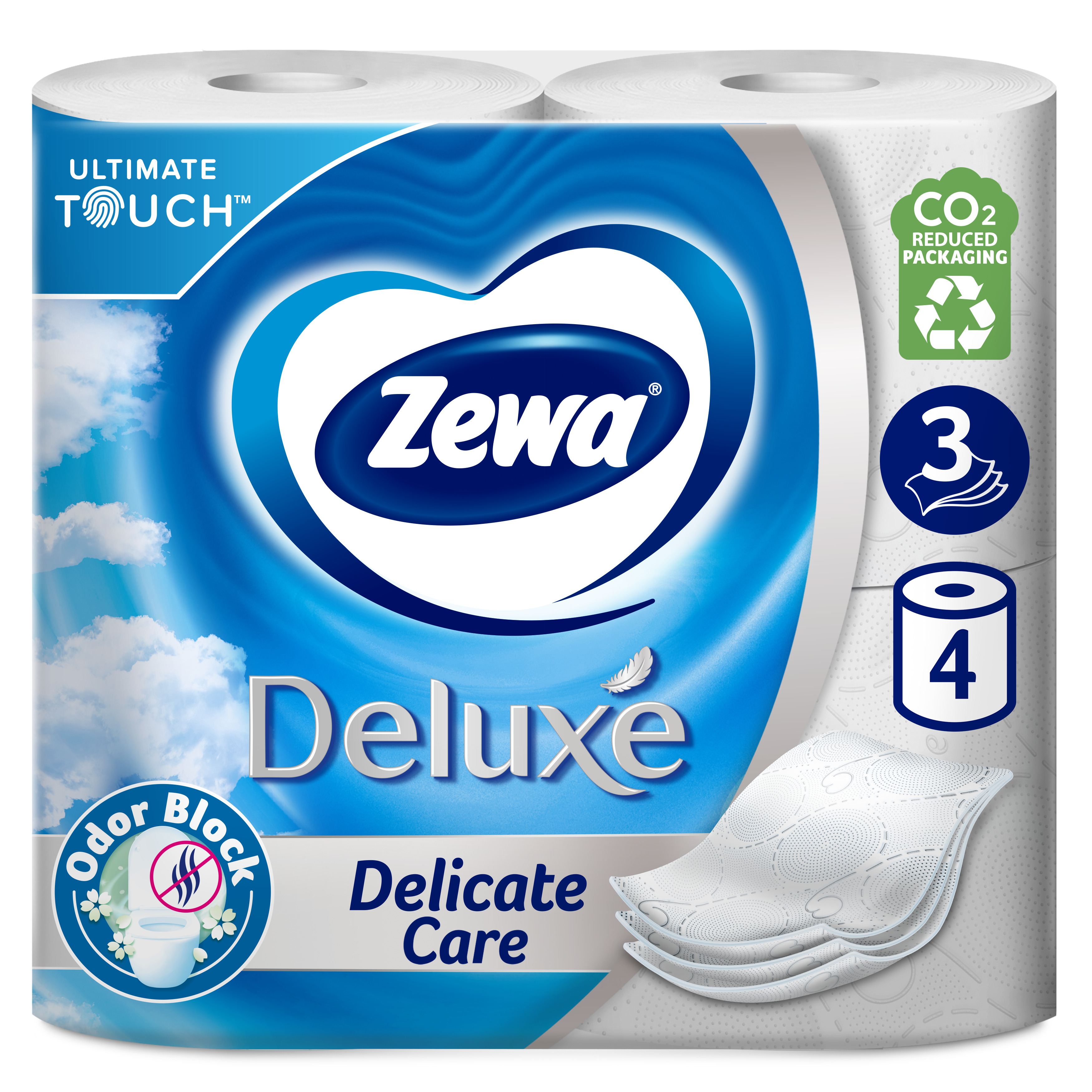 Туалетная бумага Zewa Deluxe, трехслойная, 4 рулона - фото 1