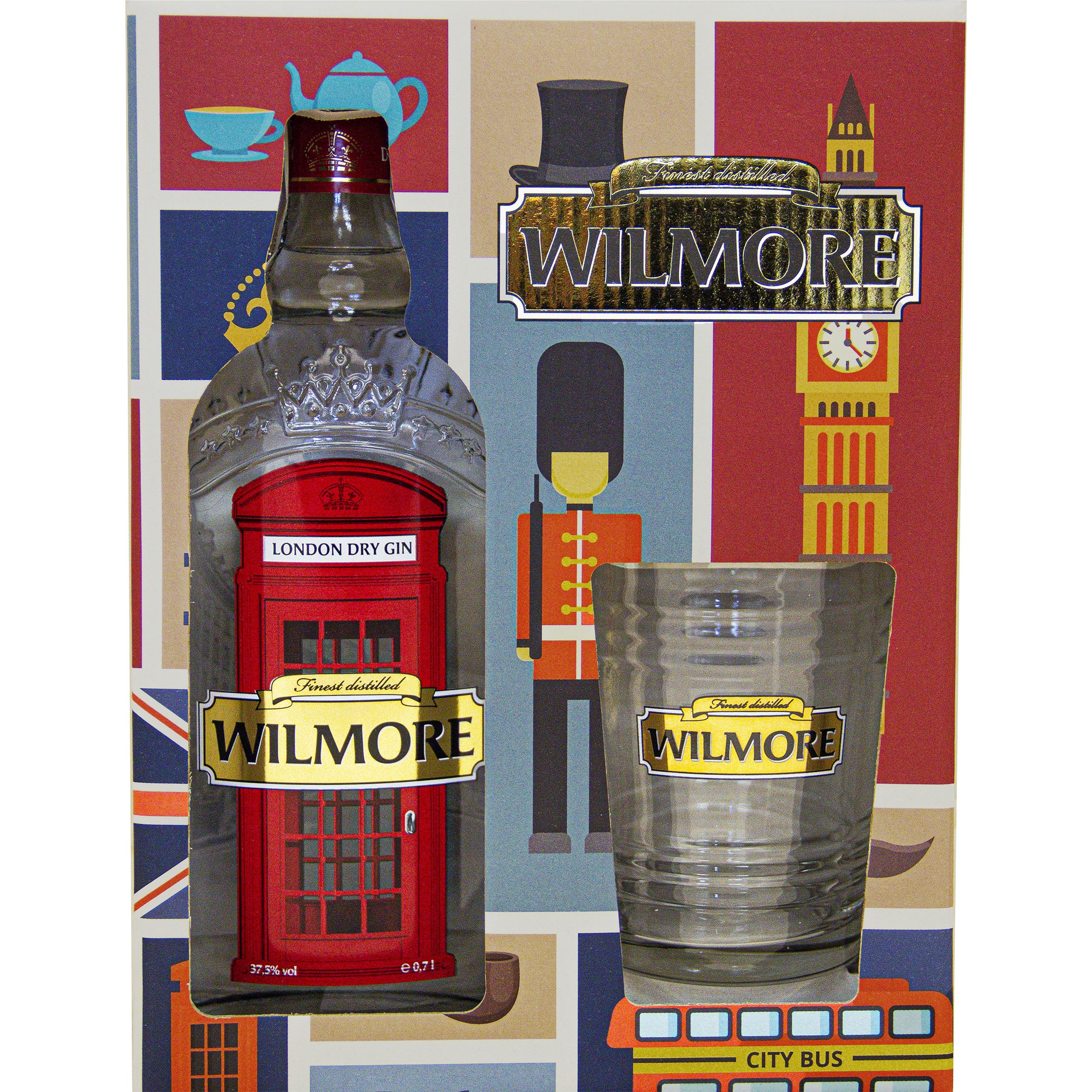 Джин Wilmore London Dry Gin 37.5% 0.7 л в коробці з келихом - фото 2