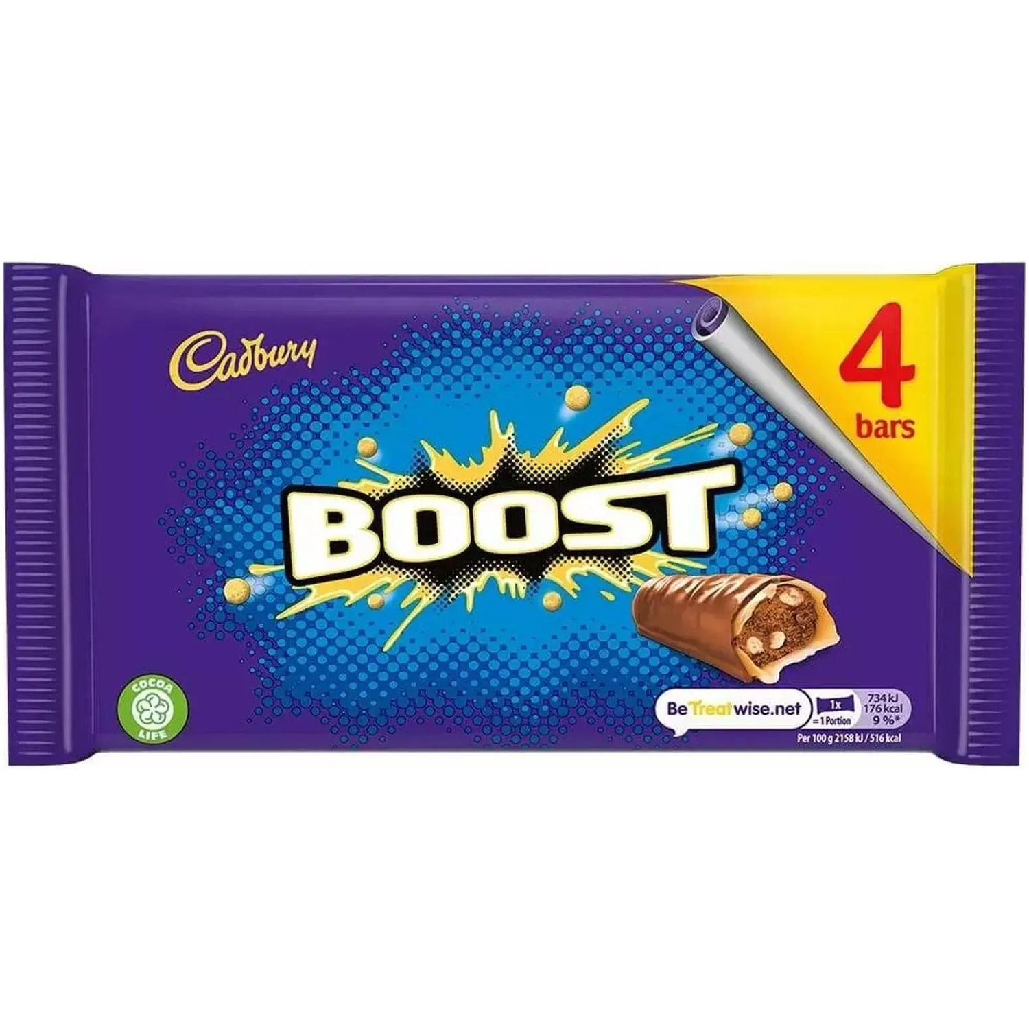Батончики Cadbury Boost з карамеллю 126 г (4 шт. х 31.5 г) - фото 1