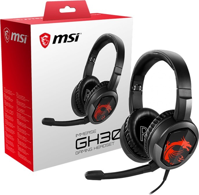 Наушники игровые MSI Immerse GH30 Black / Red с микрофоном - фото 6