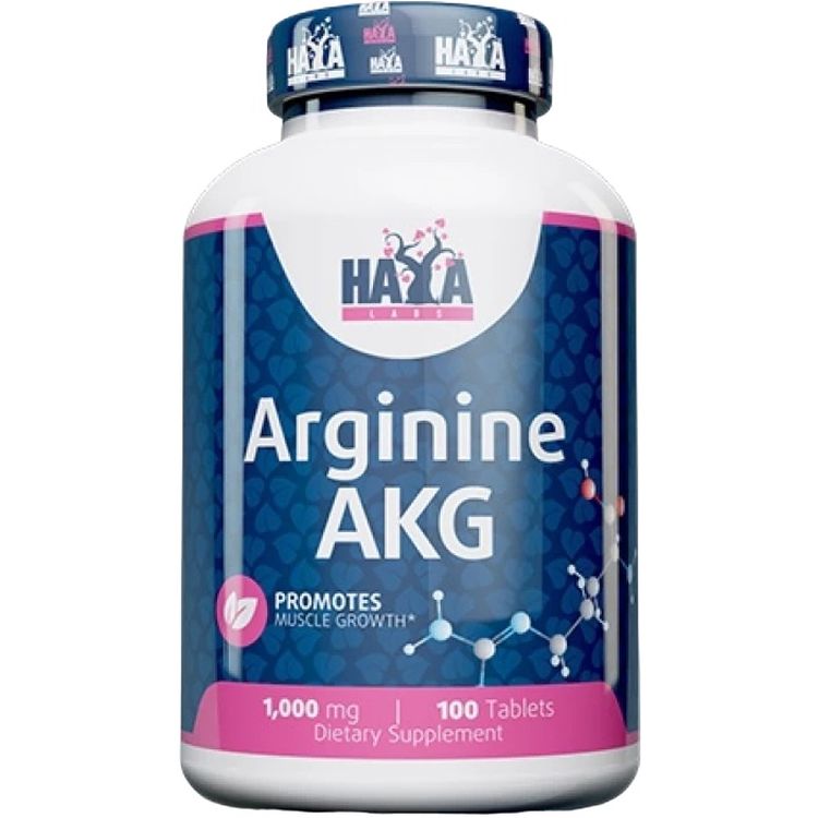 Аминокислота Аргинин альфа-кетоглутарат Haya Labs Arginine AKG 1000 мг 100 таблеток - фото 1