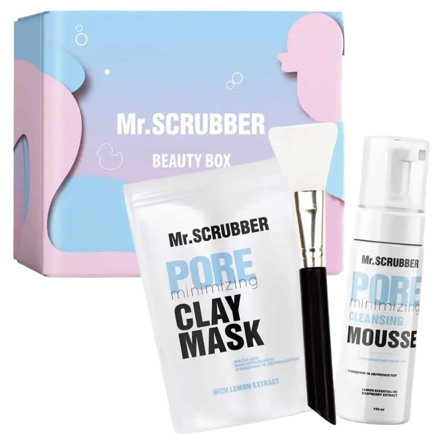 Подарочный набор Mr.Scrubber Pure Daily Care: Маска для лица, 150 г + Мусс для умывания, 150 мл + Шпатель для масок - фото 1