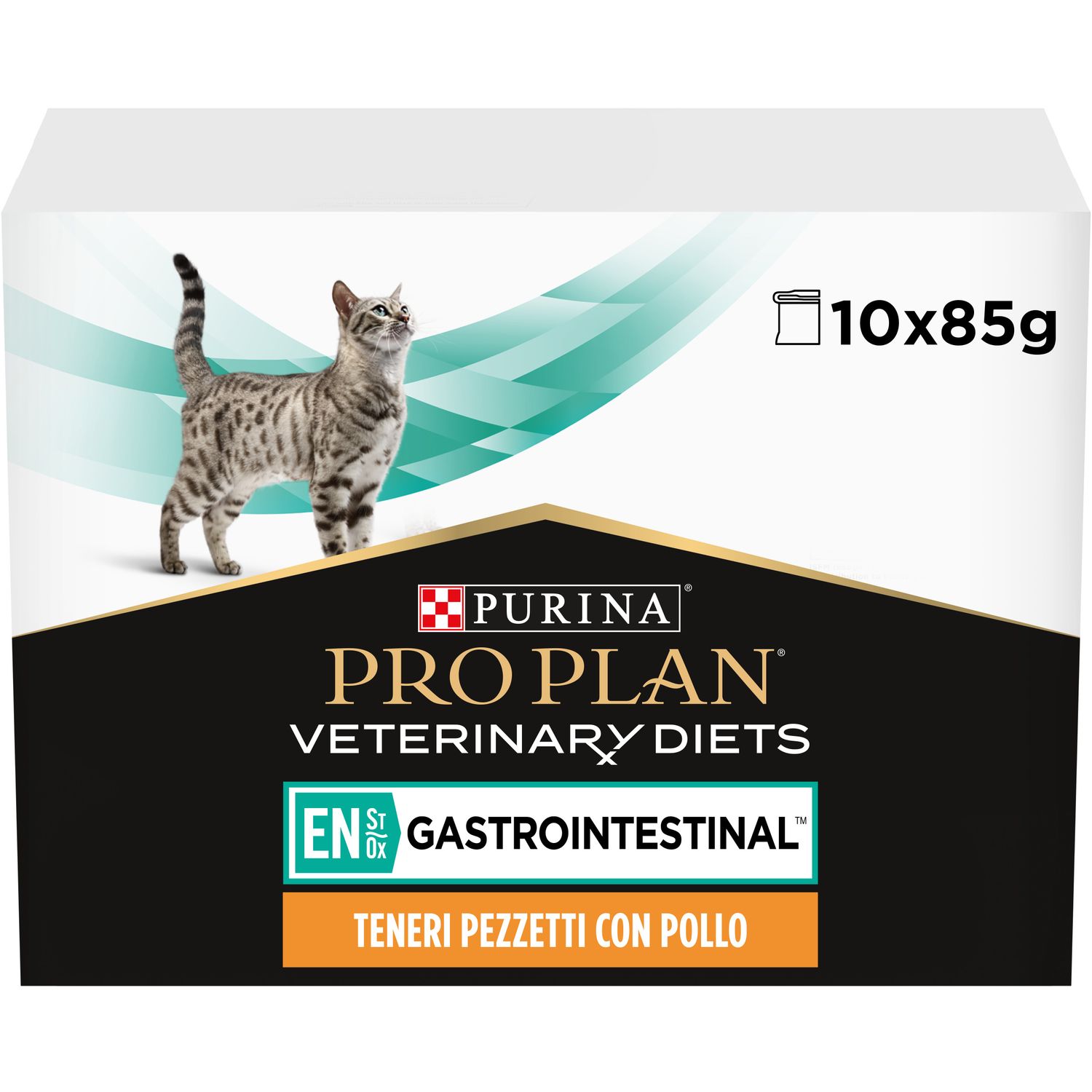 Влажный диетический корм для котят и взрослых кошек Purina Pro Plan Veterinary Diets EN Gastrointestinal для уменьшения расстройств кишечной абсорбции и кормления в период восстановления, выздоровления с курицей 850 г (10 шт. по 85 г) (12331738) - фото 1