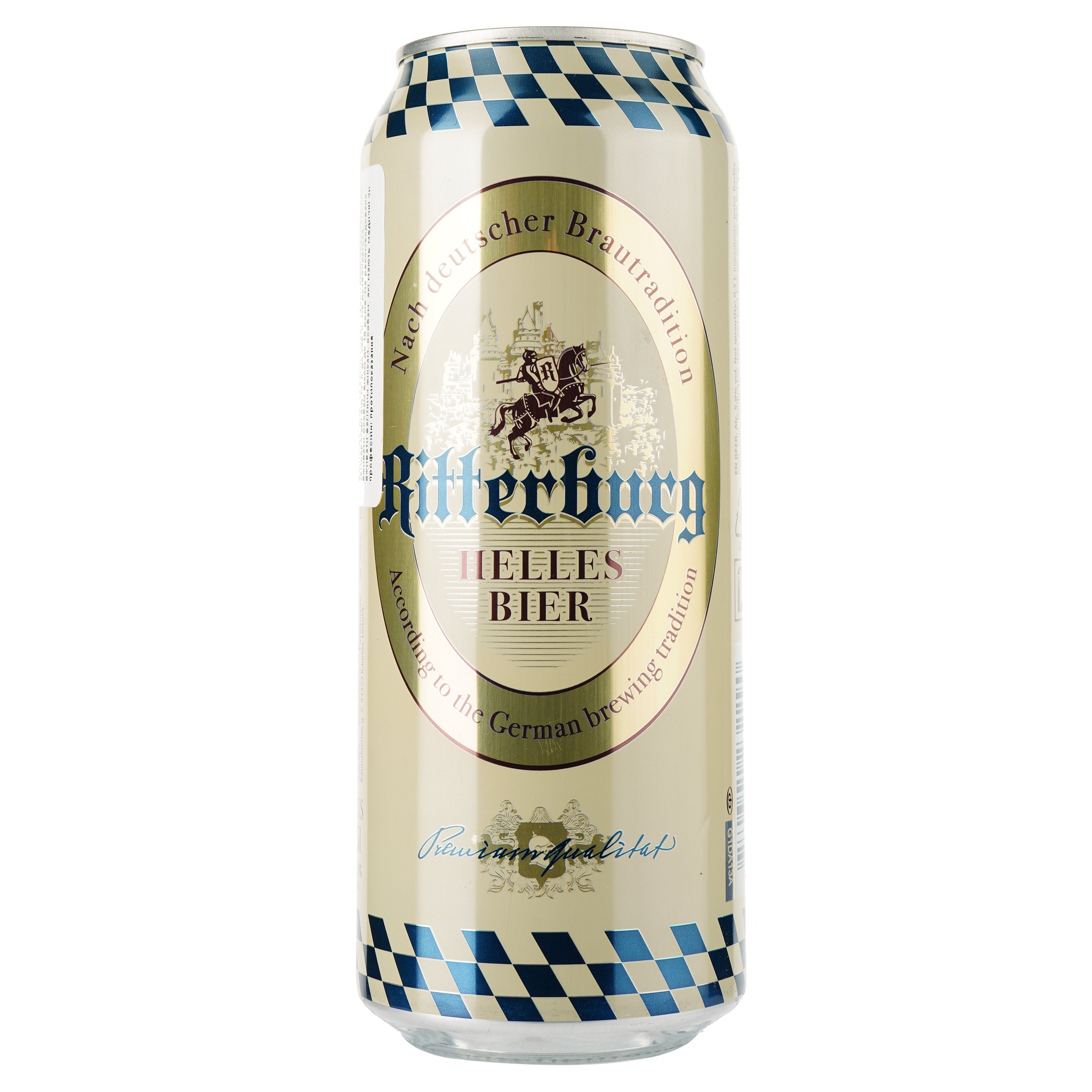 Пиво Ritterburg світле, 5%, з/б, 0.5 л - фото 1